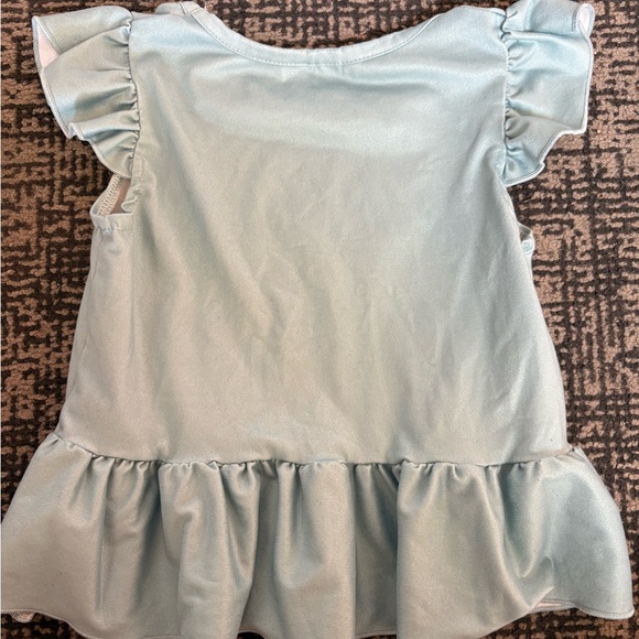 Light Blue Ruffled Kids Top - Picture 2 of 2